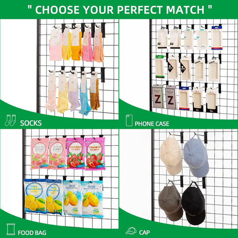10 Inch Gridwall Hooks, 40 Pack Hanging Hooks for Retail, Home, and Workspace Organization, Displays, and Storage