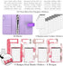 Budget Binder Kit | 8 Premium Cardstock Binder Envelopes w/Clear Window & Velcro-Seal, Backside Ledger, 51 Category Stickers, & 8 Ledger Replacement Stickers (Purple Iridescent - Dahlia)