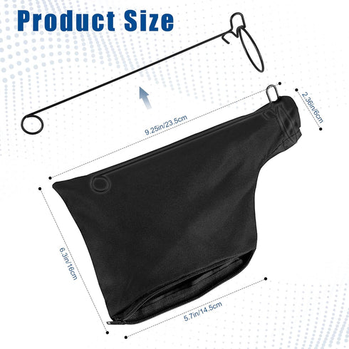 Black Dust Collection Bag for Miter Saw 255 Model, Zipper and Wired Adjustable Stand