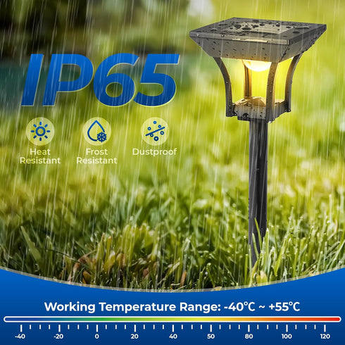 6 Pack 3 IP65 CINOTON RGBCW Solar Pathway Outdoor Lights, Lighting Modes Solar LED Garden Light, Waterproof Outside