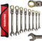 WORKPRO 8-piece Flex-Head Ratcheting Combination Wrench Set, SAE 5/16-3/4 in, 72-Teeth, CR-V