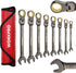 WORKPRO 8-piece Flex-Head Ratcheting Combination Wrench Set, SAE 5/16-3/4 in, 72-Teeth, CR-V