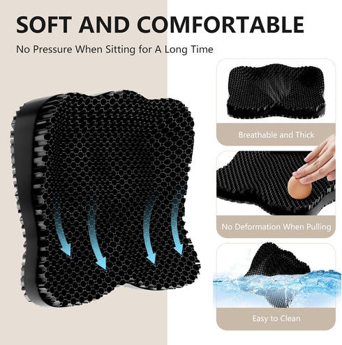 Tsmertor 19in Enlarged Gel Seat Cushion Super Large Thick, Gel Cushion Seat for Pressure Relief for Long Siiting