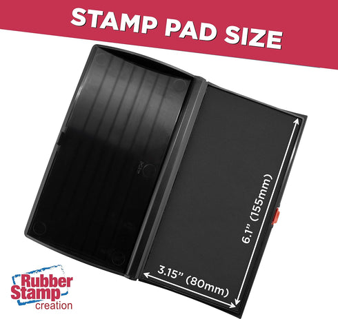 Large Premium Black Ink Stamp Pad - 3" by 6" Quality Felt Pad