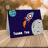 Little Notes by Comptime (24 Rocket & Space Thank You Cards Foldover Cards and Envelopes) Kids Thank You Cards