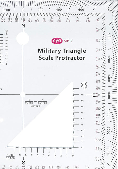 Counter Gotical Military UTM/MGRS Coordinate Scale Map Reading and Land Navigation Topographical Map Scale, Protractor