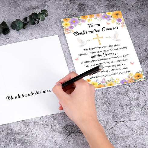 Confirmation Sponsor Card, Confirmation Sponsor Gifts for Women Men, Catholic Confirmation Cards for Godmother