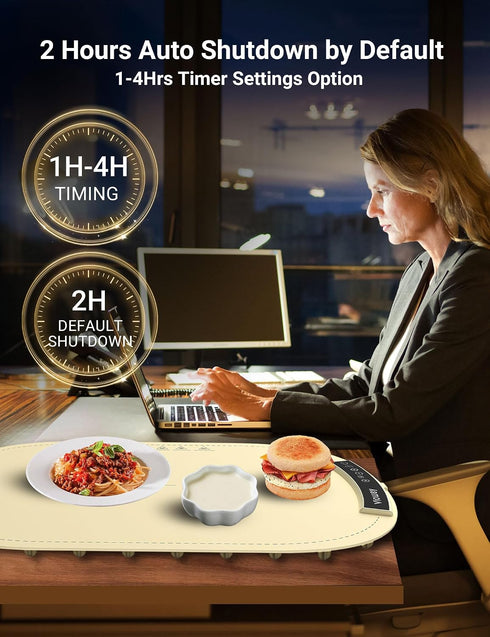 7 Settings 4 10s, Warming Mat for Food, Food Warming Mat, Electric Warming Tray with Temperature and Hours Timer