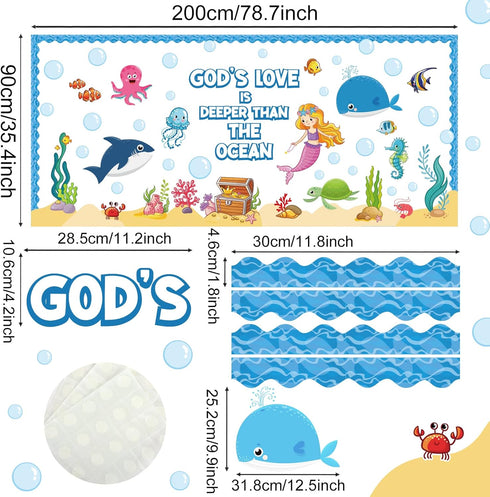Under The Sea Bulletin Board Set Ocean Creatures Educational Classroom Decorations Sea Animal Jeweled Fish Cutouts Divers Cutouts Treasure Box Cutouts for Classroom Wall Decor by gisgfim