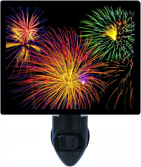 Night Light, Fireworks Celebration, 4th of July, Patriotic LED Photo Night Light