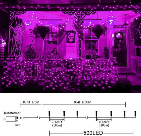 500 Lights,164 8 kemooie LED Pink Valentines Day FT String Lights Outdoor Plug in Waterproof with Twinkle Modes