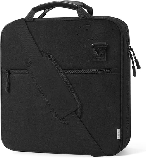 MoKo Zipper Binder, 2 Inch 3 Ring Binder with Zipper, 500 Sheets Capacity, Multi-Pocket Organizer, Black