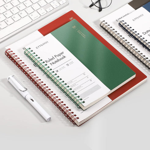 EMSHOI 3 Pack B5 Large Spiral Notebook 7.48" x 10.15", 480 Pages 100gsm College Ruled, Plastic Hardcover Journals for
