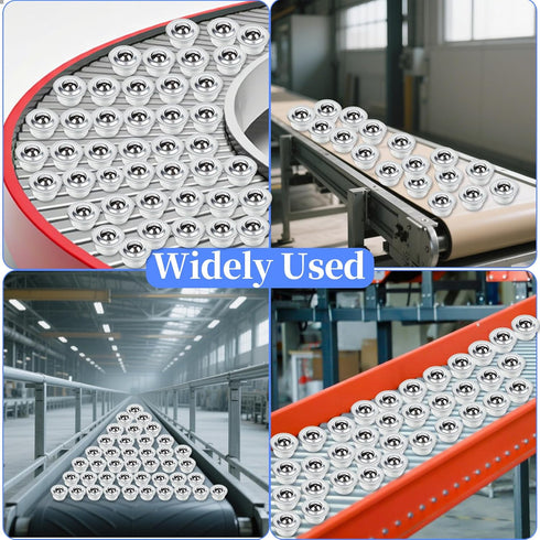 2 MULE TEAM 100PCS 5/8" CY-15H 44lbs Roller Ball Transfer Bearings, Carbon Steel Ball Bearings Rollers, Ball Transfer