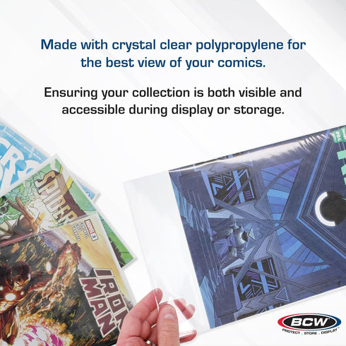 BCW Silver Age Comic Bags, Archival Quality Acid-Free Protection for Comic Books, 500 Pack