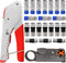 Taiss Coax Cable Crimper Tool Kit, 20 PCS F Style RG59 RG6 Compression Connectors, Coaxial Cable Stripper