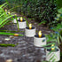 6 Pcs Outdoor Waterproof Solar Tea Lights, 2 x 2.2 Inches Rechargeable Flameless Flicker LED Dusk to Dawn Tealight