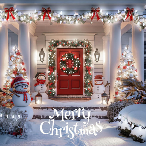 C9 33ft 50 Brightown LED Christmas String Lights, LED Waterproof Strawberry String Lights, Plug-in Extendable Green