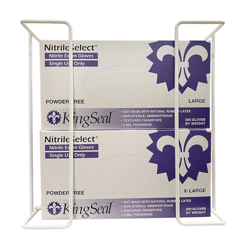 KingSeal Large Wall Mounted Wire Rack, Double Disposable Glove Box Holder