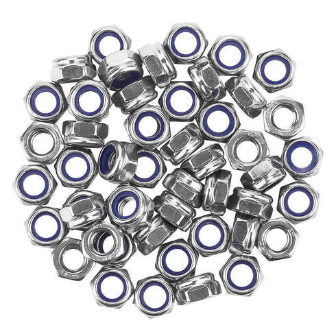 M6 x 1.0mm 304 Stainless Steel Self-Lock Hex Lock Nuts, Self Clinching Nuts, 50 PCS