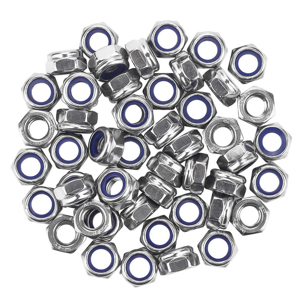 M6 x 1.0mm 304 Stainless Steel Self-Lock Hex Lock Nuts, Self Clinching Nuts, 50 PCS