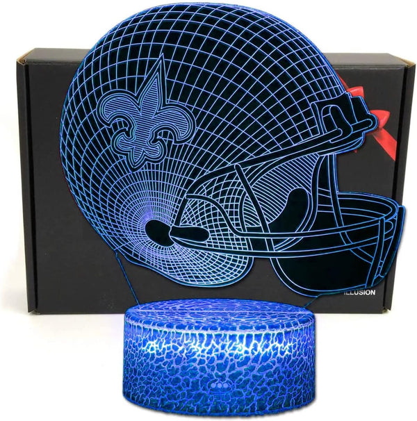 Helmet Shape Optical Illusion Night Light, Smart 7 Colors Table Lamp Gifts for Men, Women, Kids, Boys, Teens