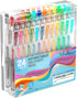 Retractable Gel Pens - 24 Colors Cute Pen Set for Adult Coloring, Art and School Supplies