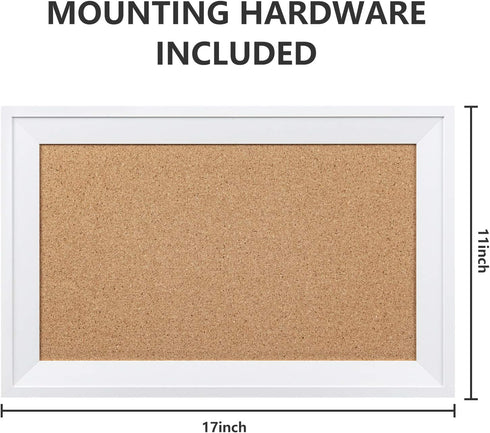 HBlife Cork Board Bulletin Board 11 x 17 inch with White Frame Rectangle Decorative Hanging Pin Board Perfect Decor for Office & Home,Message Board or Vision Board by HBlife