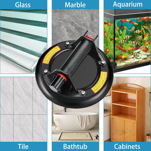 Glass Suction Cups 2 Pack, 8 inch Vacuum Suction Cup to Lift Large Glass, 330 LBS Lifting Capacity Heavy Duty