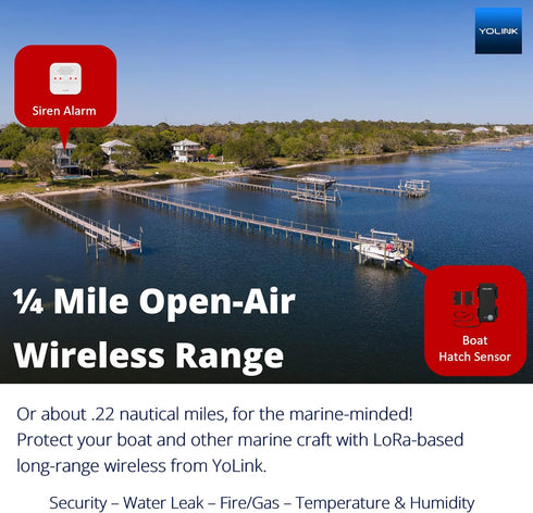 YOLINK LoRa Smart Outdoor Contact Sensor, Universal Contact-Closure Sensor, Gate & Shed Door Sensor, Email/SMS/Push