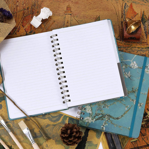 Ruled Notebook/Journal - Lined Spiral Journal with Premium Thick Paper, 8.5" X 6.4", Waterproof Hardcover for Office,