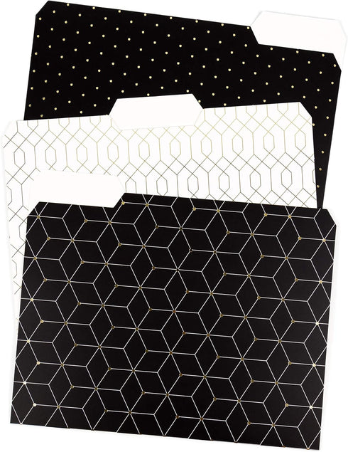 U Brands 3 Tab File Folders, Modern + Classic, 24 Count