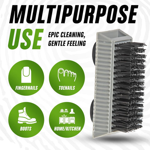 Grip Clean Squeeze Bottle & Brush Combo - Heavy-Duty Degreaser Hand Cleaner & Nail Brush Set for Clean Hands & Nails