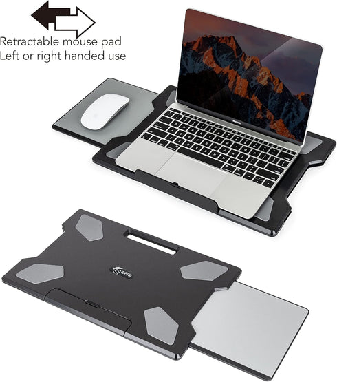EHO Portable Laptop Pad for Your Lap, Lightweight with Foldable Stopper and Retractable Mouse Pad Tray