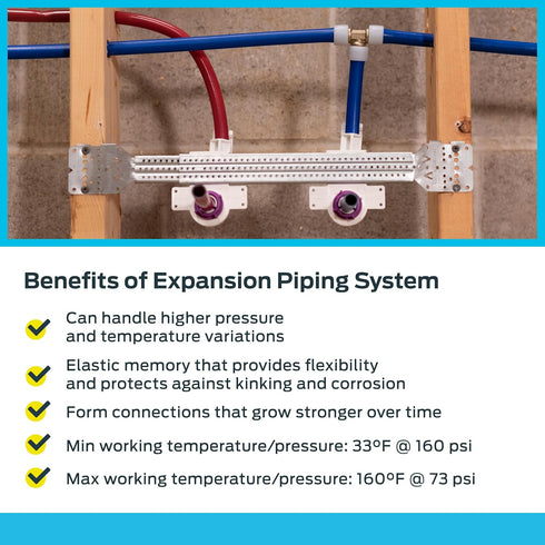 SharkBite 1/2 Inch Expansion Tee for PEX-A Pipe, Brass Plumbing Fittings for PEX-A Tubing