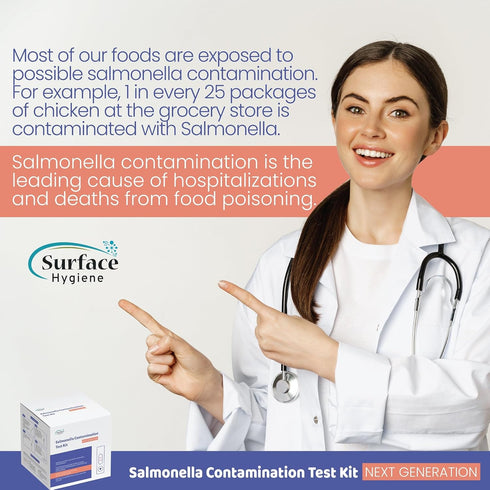 SURFACE HYGIENE (Pack 1) Salmonella Test Kit for Foods, Food Processing Areas, All Surfaces, Environments, Solids