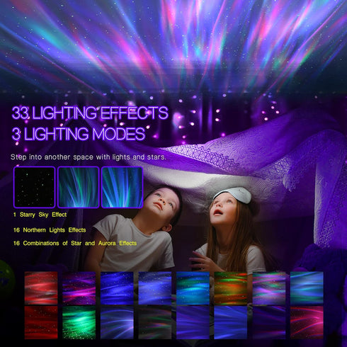 33 Northern Galaxy Light Aurora Projector with Light Effects, LED Star Projector for Bedroom Nebula Lamp, Remote