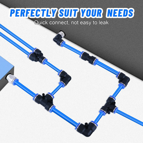 53 Pcs Quick Connect Air Hose Fittings Kit, 1/8" 1/4" 3/8" 1/2" Air Line Quick Connect Fittings with NPT Thread