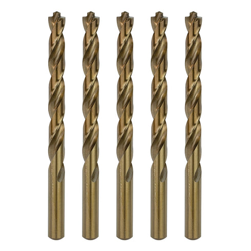 3/8 Inch Cobalt Drill Bits – 5pcs M35 Cobalt Metal Drill Bit Set, Heavy-Duty Pilot Point Bits for Steel, Hard Metal