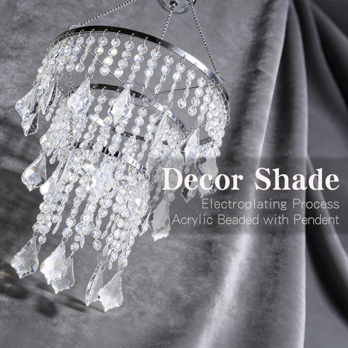 Acrylic Chandeliers Lampshade - Mini Beaded Light Fixture - Crystal Pendant Ceiling Light Shade