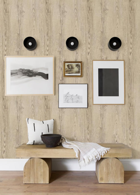 118" x 17.7" Light Brown Wood Grain Contact Paper, Faux Wood Peel and Stick Waterproof Wallpaper