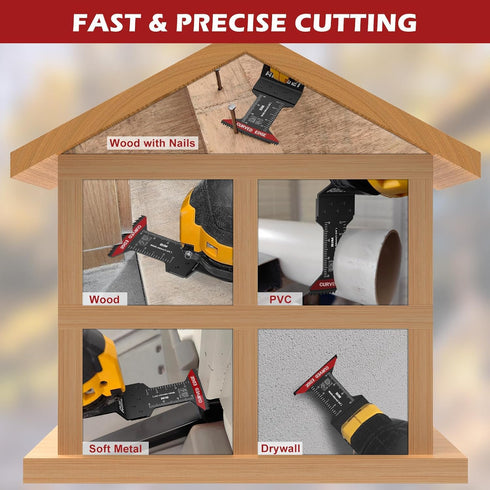 10 Pcs Bi-Metal Oscillating Tool Blades, 1-3/4" Curved Edge for Soft Metal, Hard Wood, Plastic