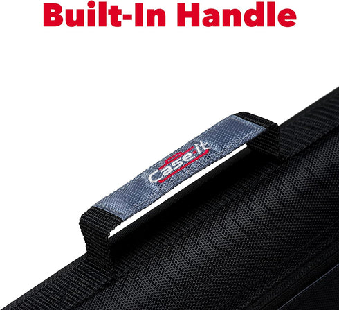 Case-it The Dual 2-in-1 Zipper Binder - Two 1.5 Inch D-Rings, Pencil Pouch, Multiple Pockets, Midnight Blue