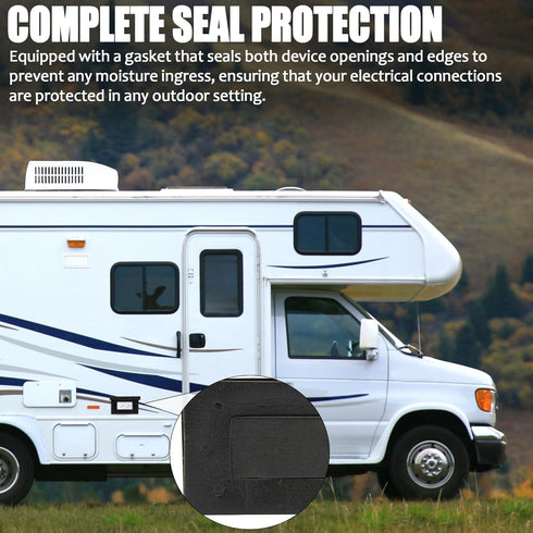 2-Pack Black RV Exterior Power Outlet Cover Plate, Weatherproof Seal for GFI/GFCI Receptacles