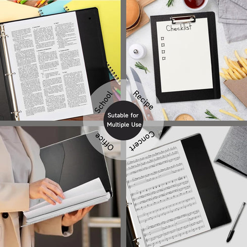 Three Ring Binder with Clipboard, 1 Inch Linen Cover for 8.5" x 11" Paper, 2 Interior Pockets for School and Business
