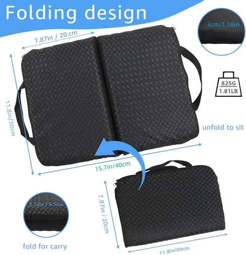Wllead (15.7" 11.8") New Upgraded Portable Seat Cushion x Foldable Travel Cushion, for Airplane Seats, Camping