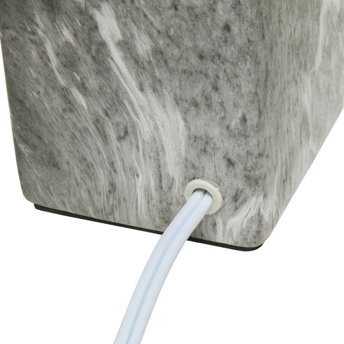 LT1217-BOB 11.81" Simple Designs Mini Marble Ceramic Cube Table Lamp, for Living Room, Bedroom, Office, Black