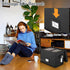 Vinyl Record Storage Box for 7"/45 RPM LPs, Black Case Holds up to 80 Albums, Collapsible File Folder Organizer