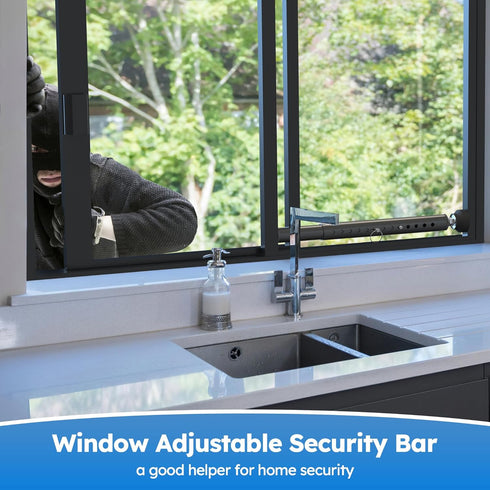 Jammer 1 WooFog AdjustableShortWindow Security Bars for Inside Windows, Window Safety Bars for Sliding/Vertical