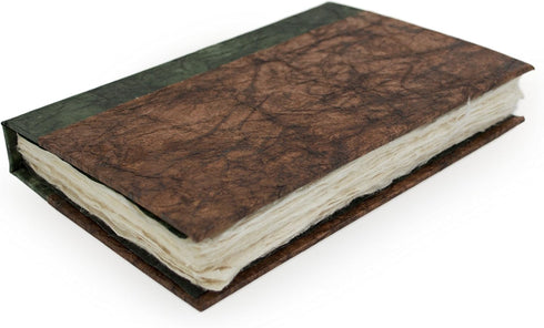Kathmandu Valley Co. Nepali Eco Journal with Vintage Lokta Paper - Hand-made Notebook from Nepal (5x8, Dark Walnut)
